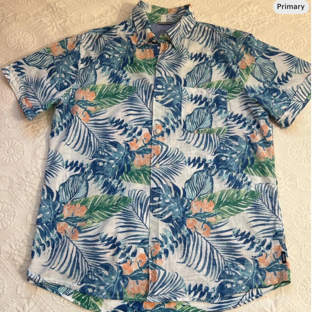 vintage izod tropical linen shirt